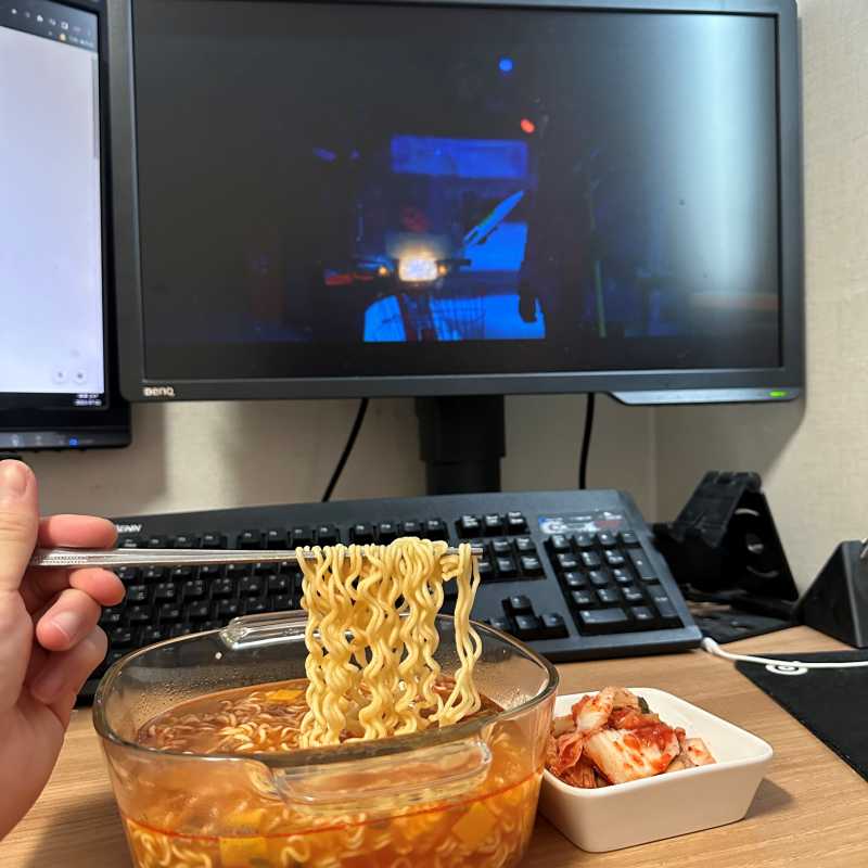 라면 완성된 모습